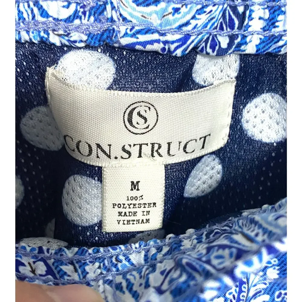 Con.Struct Swim Trunks Shorts Mens M Blue Paisley Preppy Resortwear Surf Beach